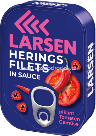 Larsen Heringsfilets in Sauce pikant Tomaten Gemüse, 110g