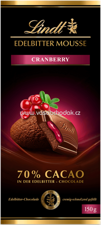 Lindt Edelbitter Mousse Cranberry, 150g