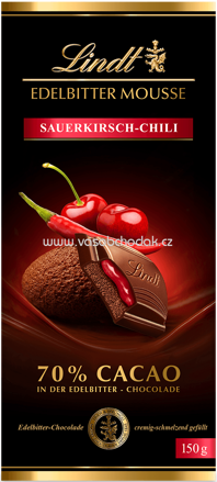 Lindt Edelbitter Mousse Sauerkirsch Chili, 150g
