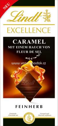 Lindt Excellence Caramel Fleur de Sel, 100g