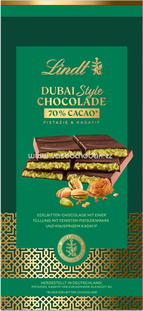 Lindt Dubai Style Chocolade Dunkel, 145g