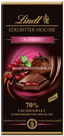 Lindt Edelbitter Mousse Cranberry, 150g