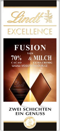Lindt Excellence Fusion 70% & Milch Tafel, 100g