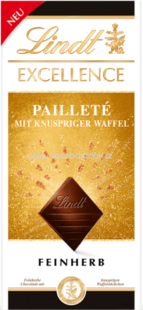 Lindt Excellence Pailleté mit knuspriger Waffel, 100g