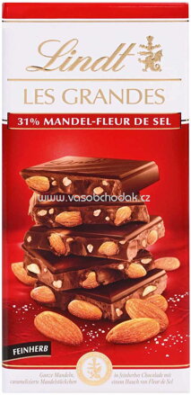 Lindt Les Grandes 31% Mandel-Fleur de Sel, 150g