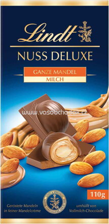 Lindt Nuss Deluxe Ganze Mandel Vollmilch Tafel, 110g