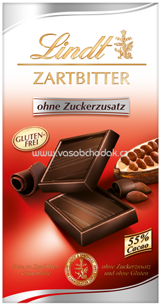 Lindt Zartbitter ohne Zuckerzusatz, 100g