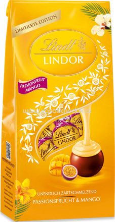 Lindt Lindor Kugel Beutel Passionsfrucht Mango, 137g