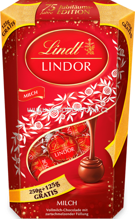 Lindt Lindor Kugel Milch, 250g + 125g Gratis, 375g