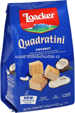 Loacker Quadratini Coconut, 125g