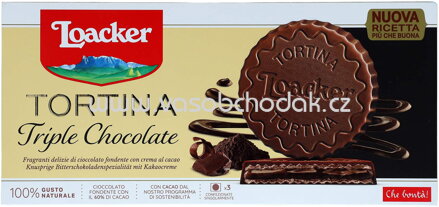 Loacker Tortina Triple Chocolate, 3x21g, 63g