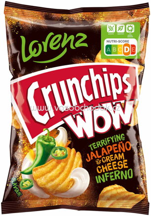 Lorenz Crunchips WOW Terrifying Jalapeño & Cream Cheese Inferno, 110g