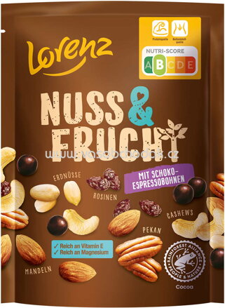 Lorenz Nuss & Frucht mit Schoko-Espressobohnen, 100g