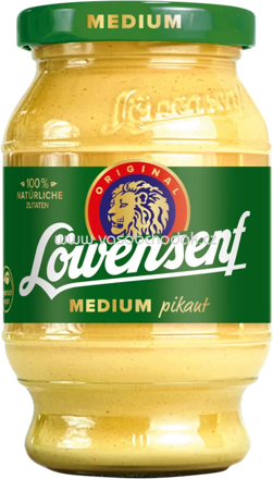 Löwensenf Medium Pikant Glas, 250 ml