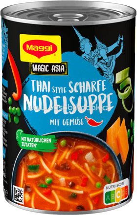 Maggi Magic Asia Thai Style Scharfe Nudelsuppe mit Gemüse, 400g