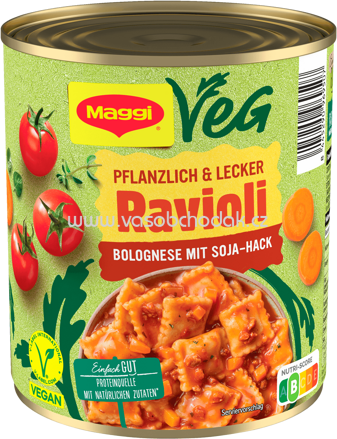 Maggi Ravioli Veg Bolognese mit Soja-Hack, 800g