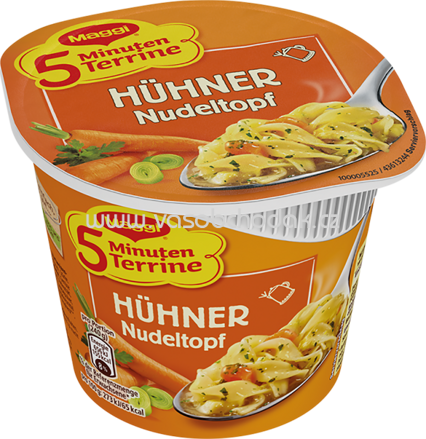 Maggi 5 Minuten Terrine Hühner-Nudeltopf, Becher, 1 St