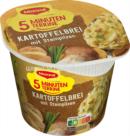 Maggi 5 Minuten Terrine Kartoffelbrei mit Steinpilzen, Becher, 1 St