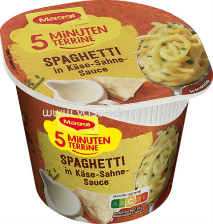 Maggi 5 Minuten Terrine Spaghetti in Käse-Sahne Sauce, Becher, 1 St