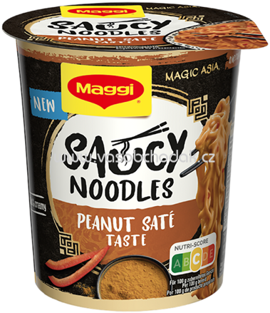 Maggi Magic Asia Saucy Noodles Peanut Saté Taste, Becher, 1 St
