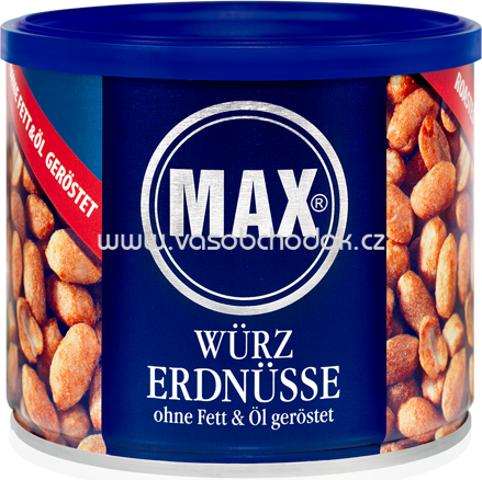 MAX Würz Erdnüsse ohne Fett & Öl geröstet, 300g