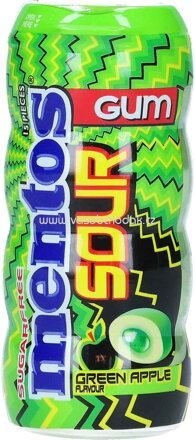 Mentos Gum Sour Green Apple, zuckerfrei, 15 St, 30g