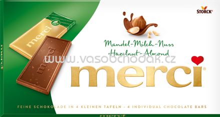 Merci Tafelschokolade Mandel-Milch-Nuss, 100g