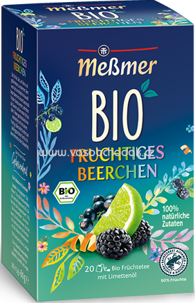 Meßmer Bio Früchtetee Fruchtiges Beerchen, 20 Beutel