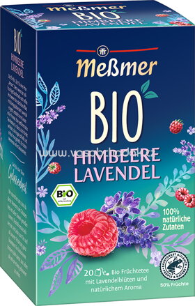 Meßmer Bio Früchtetee Himbeere Lavendel, 20 Beutel