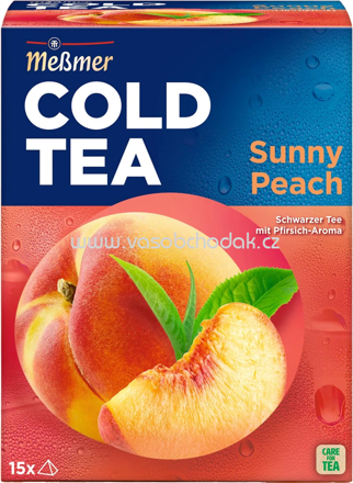 Meßmer Cold Tea Schwarzer Tee Sunny Peach, 15 Beutel