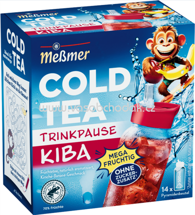 Meßmer Cold Tea Früchtetee Trinkpause KIBA, 14 Beutel