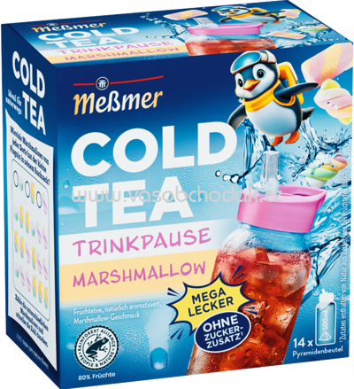 Meßmer Cold Tea Früchtetee Trinkpause Marshmallow, 14 Beutel