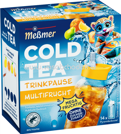 Meßmer Cold Tea Früchtetee Trinkpause Multifrucht, 14 Beutel
