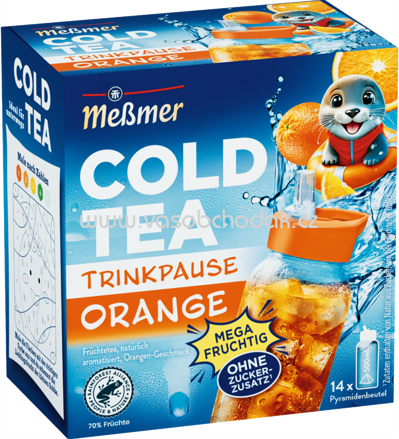 Meßmer Cold Tea Früchtetee Trinkpause Orange, 14 Beutel