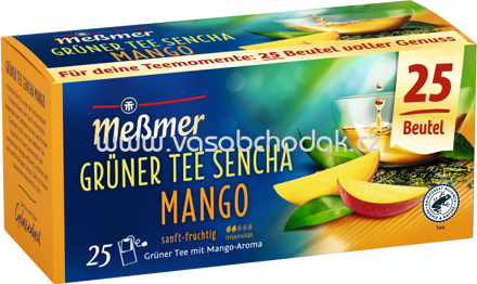 Meßmer Grüner Tee Sencha Mango, 25 Beutel