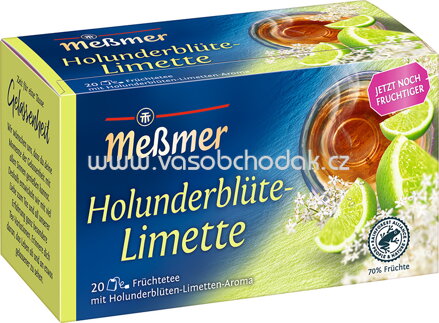 Meßmer Früchtetee Holunderblüte Limette, 20 Beutel