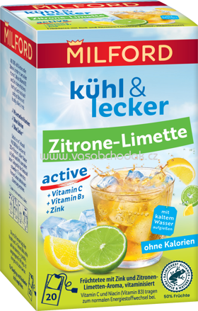 Milford Kühl & Lecker Active Zitrone-Limette, 20 Beutel
