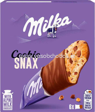 Milka Kekse Cookie Snax, 6 St, 165g