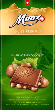 Munz Swiss Premium Schokolade Ganze Haselnuss, 100g