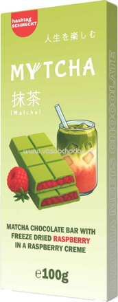 Mytcha Matcha Chocolate Bar Freeze Dried Raspberry, 100g