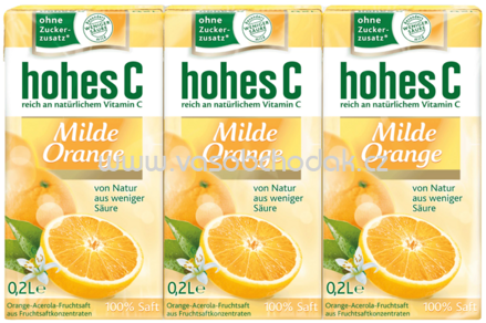 Hohes C Milde Orange, 3x200 ml