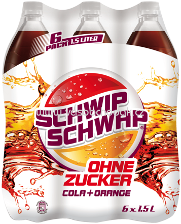 Schwip Schwap Cola Orange ohne Zucker, 6x1,5 l