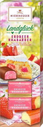 Niederegger Landglück Praliné Klassiker Erdbeer Rhabarber, 100g