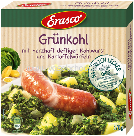 Erasco Grünkohl mit herzhaf-deftiger Kohlwurst und Kartoffelwürfeln, 370g