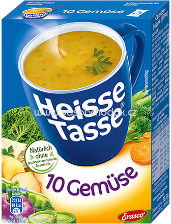 Erasco Heisse Tasse 10 Gemüse, 3x150 ml