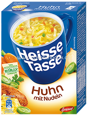 Erasco Heisse Tasse Huhn mit Nudeln, 3x150 ml Erasco Heisse Tasse Huhn mit Nudeln, 3x150 ml