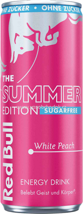 Red Bull Energy Drink Summer Edition White Peach Sugarfree, 250 ml