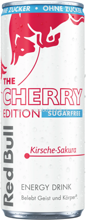 Red Bull Energy Drink The Cherry Edition Kirsche-Sakura sugarfree, 250 ml