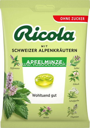 Ricola Bonbon Apfelminze, zuckerfrei, 75g