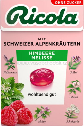 Ricola Bonbon Himbeere Melisse, zuckerfrei, 50g
